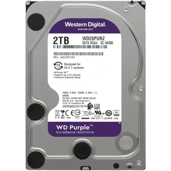 هارد اینترنال وسترن دیجیتال مدل Purple ظرفیت 2 ترابایت - تصویر 2